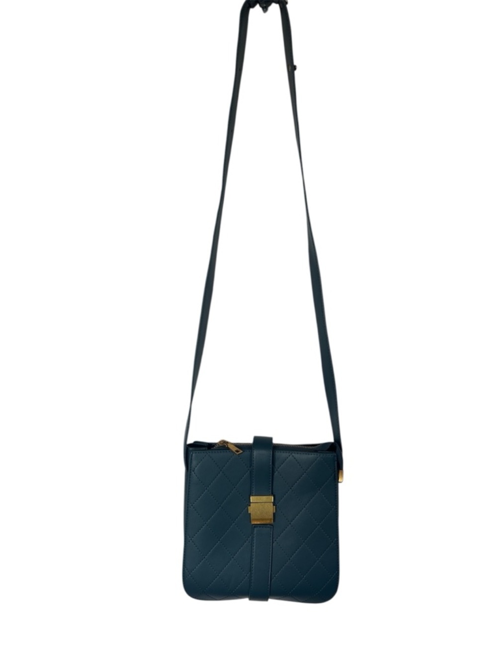 Massini Teal Quilted Leather Crossbody/Shoulder Bag - Picture 1 of 6